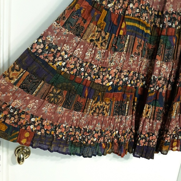 COLORFUL PEASANT HIPPIE BOHO  SKIRT - Picture 2 of 3